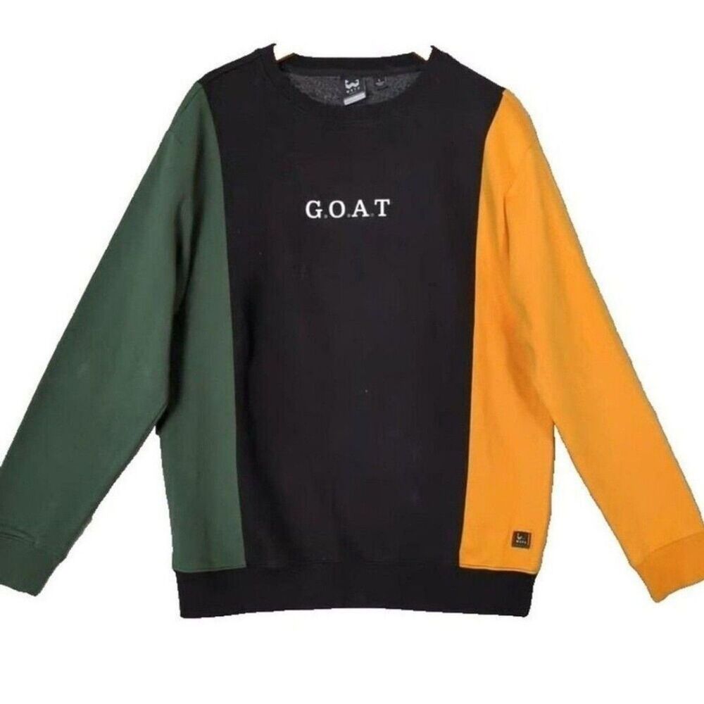 WXYZ GOAT Color Block Y2K Pullover Sweatshirt Men's Large